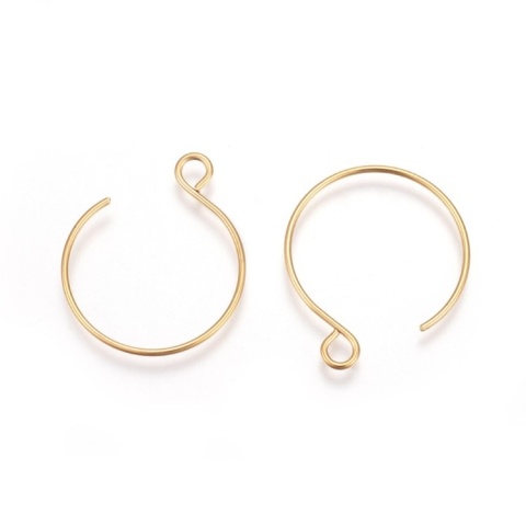 Round stainless steel earwires 22x18 mm 4 pcs gold color IP coating Round stainless steel earwires 22x18 mm 4 pcs gold color IP coating