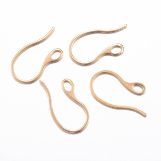 Open earwires stainless steel 22x12 mm 2 pcs gold color IP coating