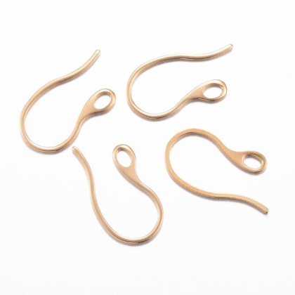 Open earwires stainless steel 22x12 mm 2 pcs gold color IP coating