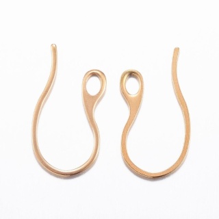 Open earwires stainless steel 22x12 mm 2 pcs gold color IP coating