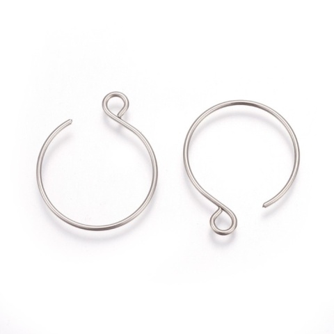 Round stainless steel earwires 22x18 mm 4 pcs Round stainless steel earwires 22x18 mm 4 pcs