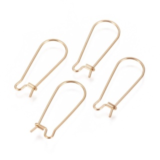 Earrings findings stainless steel 25x10 mm 4 pcs gold color IP coating