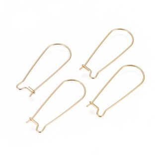 Earrings findings stainless steel 33x13 mm 4 pcs gold color IP coating