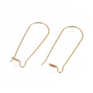 Earrings findings stainless steel 33x13 mm 4 pcs gold color IP coating