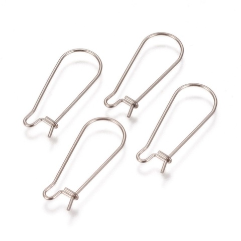 Earrings findings stainless steel 25x10 mm 4 pcs Earrings findings stainless steel 25x10 mm 4 pcs
