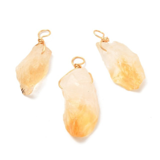 Citrine nugget mini pendant 13-20 mm 1 pc