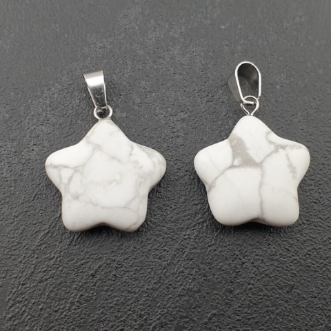 Howlite star pendant 18-20 mm 1 pc Howlite star pendant 18-20 mm 1 pc