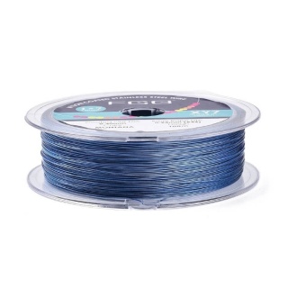 Japanese round nylon coated steel wire 0.4 mm 2 m blue