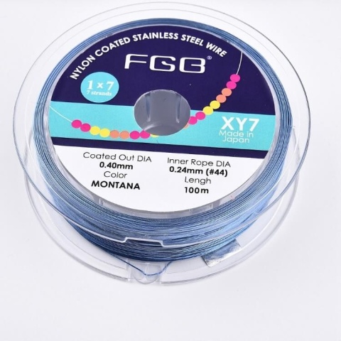 Japanese round nylon coated steel wire 0.4 mm 2 m blue Japanese round nylon coated steel wire 0.4 mm 2 m blue