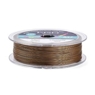 Japanese round nylon coated steel wire 0.4 mm 2 m color old gold