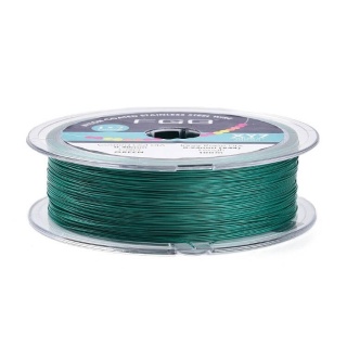Japanese round nylon coated steel wire 0.4 mm 2 m green
