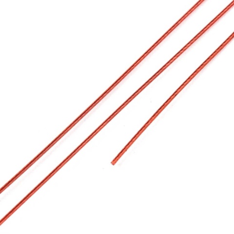 Japanese round nylon coated steel wire 0.4 mm 2 m red