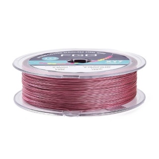 Japanese round nylon coated steel wire 0.4 mm 2 m pink