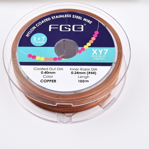 Japanese round nylon coated steel wire 0.4 mm 2 m copper color Japanese round nylon coated steel wire 0.4 mm 2 m copper color