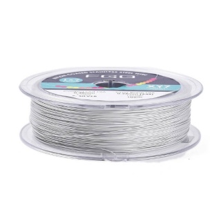 Japanese round nylon coated steel wire 0.4 mm 2 m silver