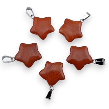 Red jasper star pendant 18-20 mm 1 pc