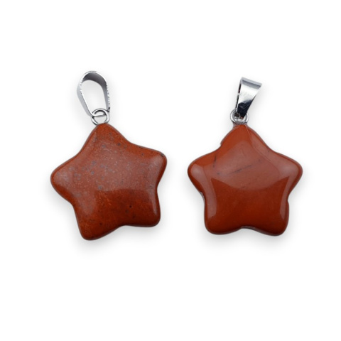Red jasper star pendant 18-20 mm 1 pc Red jasper star pendant 18-20 mm 1 pc