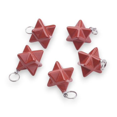 Red jasper merkaba pendant 20 mm 1 pc Red jasper merkaba pendant 20 mm 1 pc