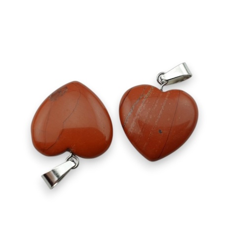 Red jasper heart pendant 18-20 mm 1 pc Red jasper heart pendant 18-20 mm 1 pc