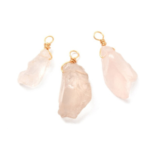 Pink quartz nugget pendant 17-31 mm 1 pc