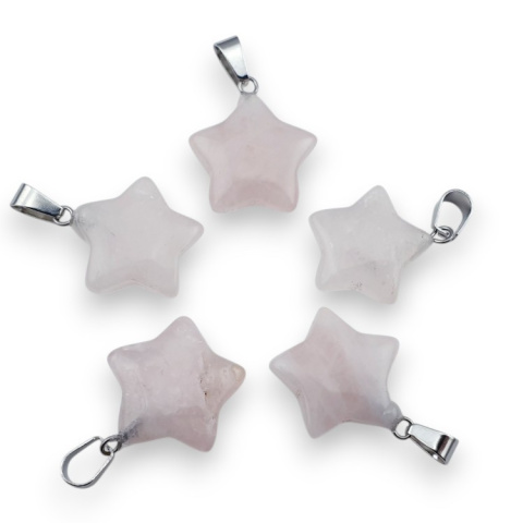 Rose quartz star pendant 18-20 mm 1 pc Rose quartz star pendant 18-20 mm 1 pc