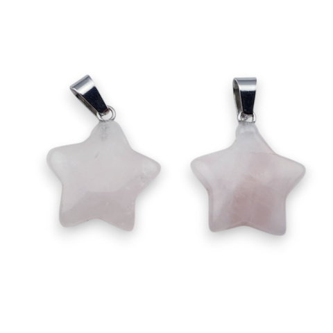 Rose quartz star pendant 18-20 mm 1 pc Rose quartz star pendant 18-20 mm 1 pc