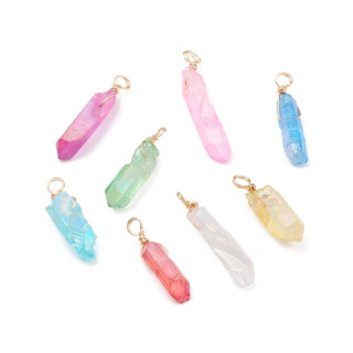 Titanium quartz white icicle pendant 20-50 mm 1 pc