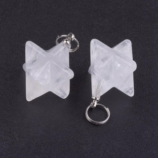 Quartz merkaba pendant 20 mm 1 pc