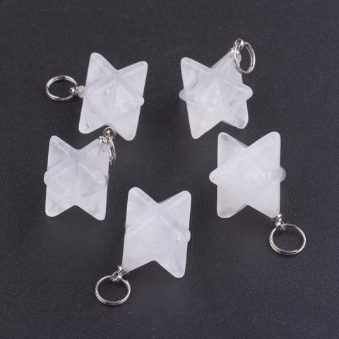Quartz merkaba pendant 20 mm 1 pc