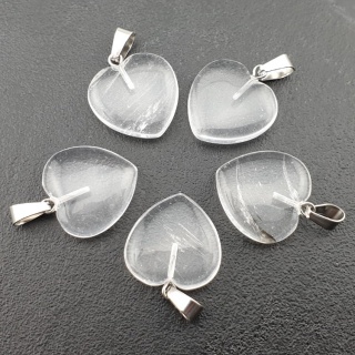 Quartz heart pendant 18-20 mm 1 pc