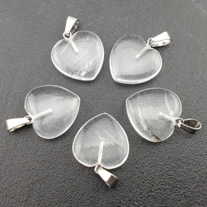 Quartz heart pendant 18-20 mm 1 pc