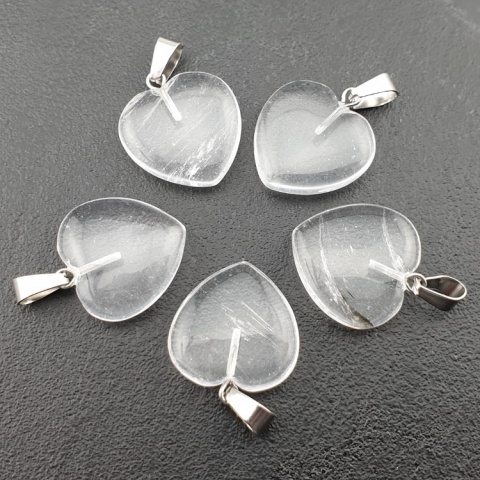 Quartz heart pendant 18-20 mm 1 pc