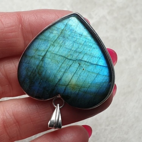 Labradorite pendant 38x35 mm no 954 Labradorite pendant 38x35 mm no 954