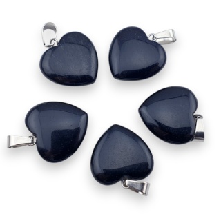 Obsidian heart pendant 18-20 mm 1 pc