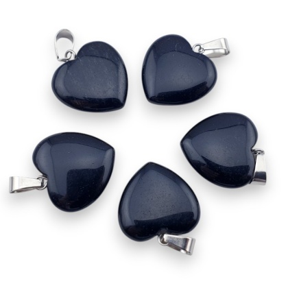 Obsidian heart pendant 18-20 mm 1 pc