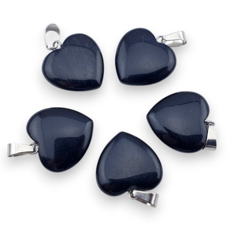 Obsidian heart pendant 18-20 mm 1 pc Obsidian heart pendant 18-20 mm 1 pc