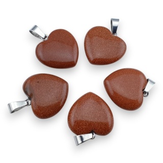 Sandstone heart pendant 18-20 mm 1 pc