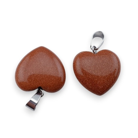 Sandstone heart pendant 18-20 mm 1 pc