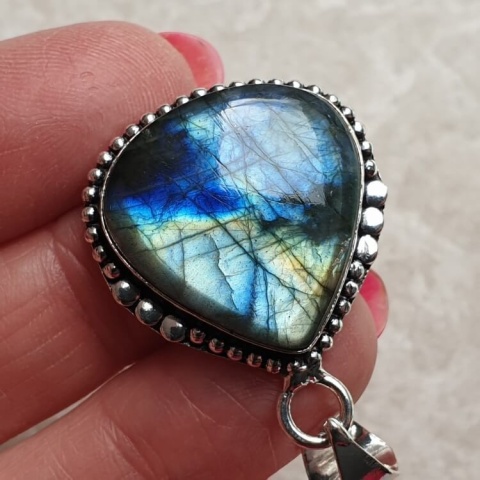Labradorite pendant 23x23 mm no A134 Labradorite pendant 23x23 mm no A134