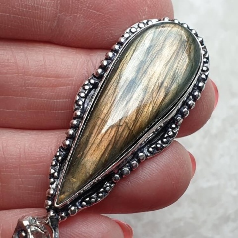 Labradorite pendant 38x14 mm no A157 Labradorite pendant 38x14 mm no A157
