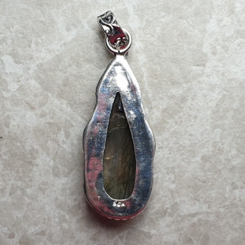 Labradorite pendant 38x14 mm no A157 Labradorite pendant 38x14 mm no A157