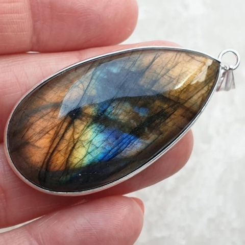 Labradorite pendant 45x25 mm no A291 Labradorite pendant 45x25 mm no A291