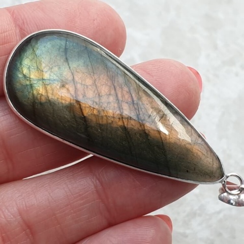 Labradorite pendant 47x21 mm no A293 Labradorite pendant 47x21 mm no A293