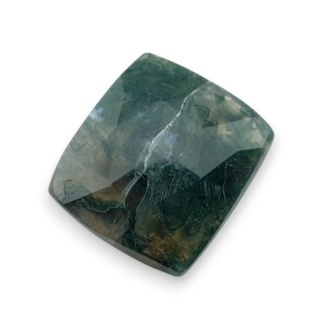 Moss agate faceted cabochon 20x18 mm no 8