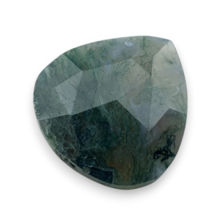 Moss agate faceted cabochon 20x20 mm no 45