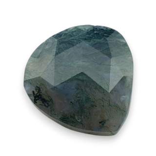Moss agate faceted cabochon 20x20 mm no 45