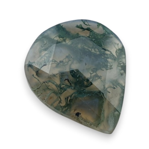 Moss agate faceted cabochon 21x17 mm no 44