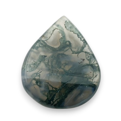 Moss agate faceted cabochon 21x17 mm no 44