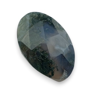 Moss agate faceted cabochon 22x15 mm no 43