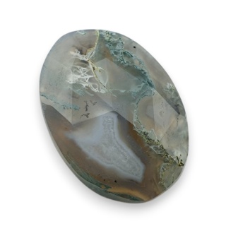 Moss agate faceted cabochon 22x16 mm no 39